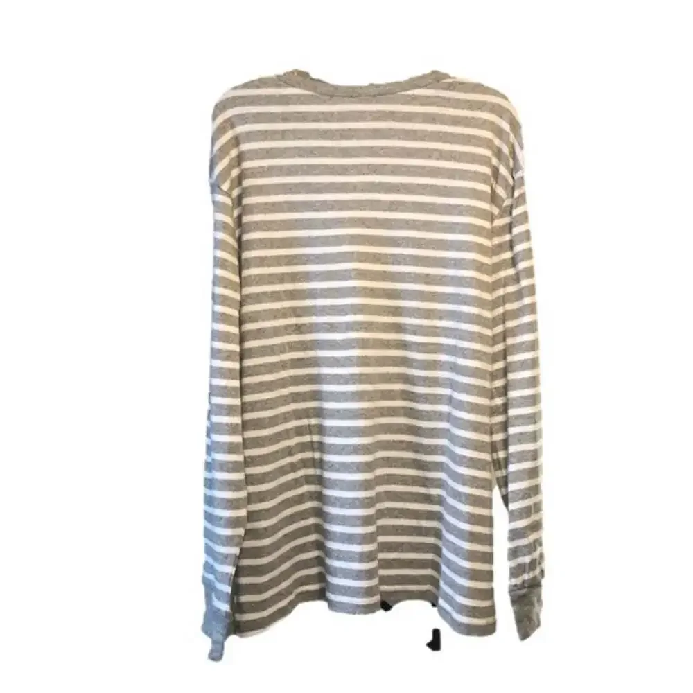 MENS 100% Cotton Pajama Set Gray and White Striped Size M New in open packaging - Picture 3 of 13